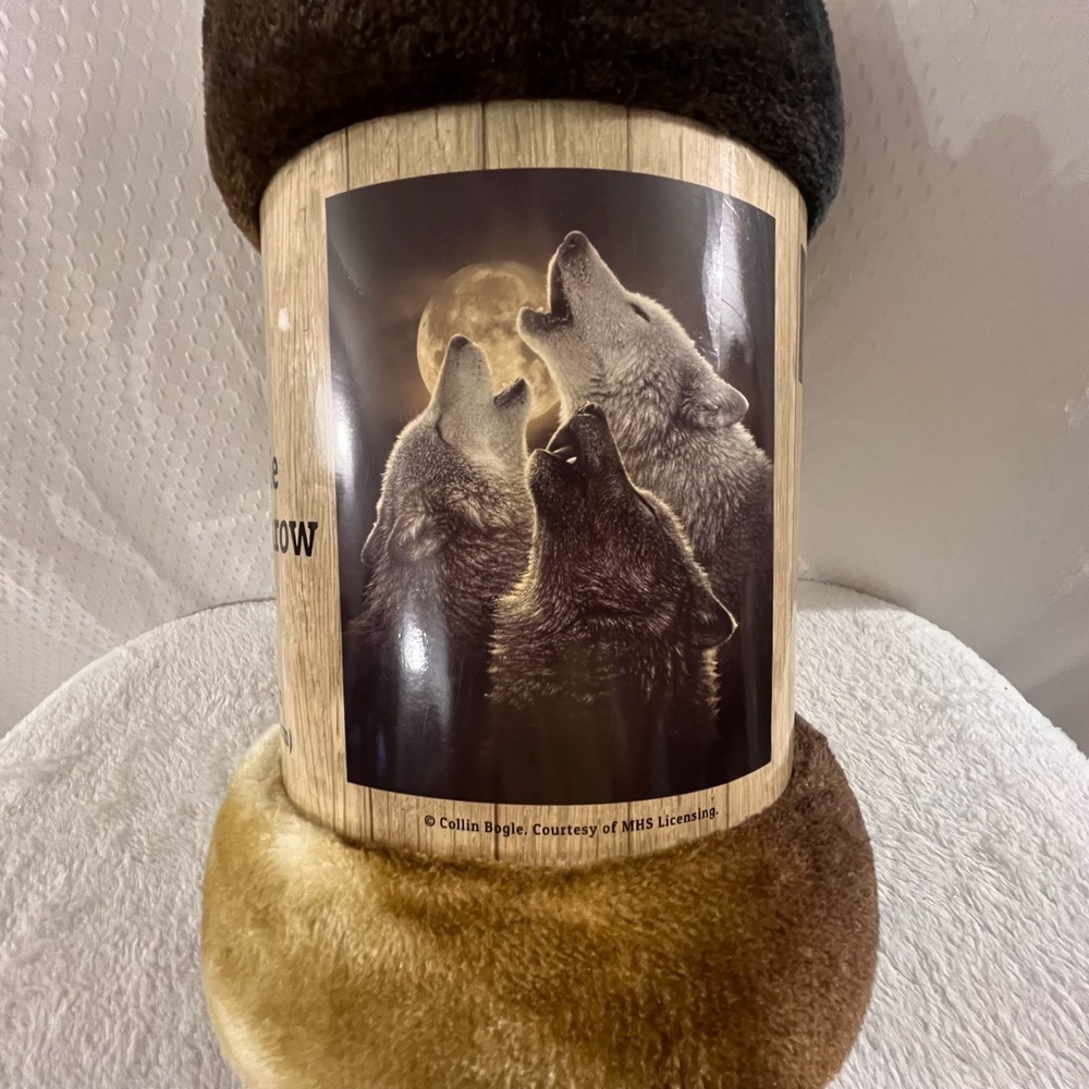Wolf Trinity Wolves Howling Moon Collin Bogle Rachelle Sherpa Throw (50"x60")